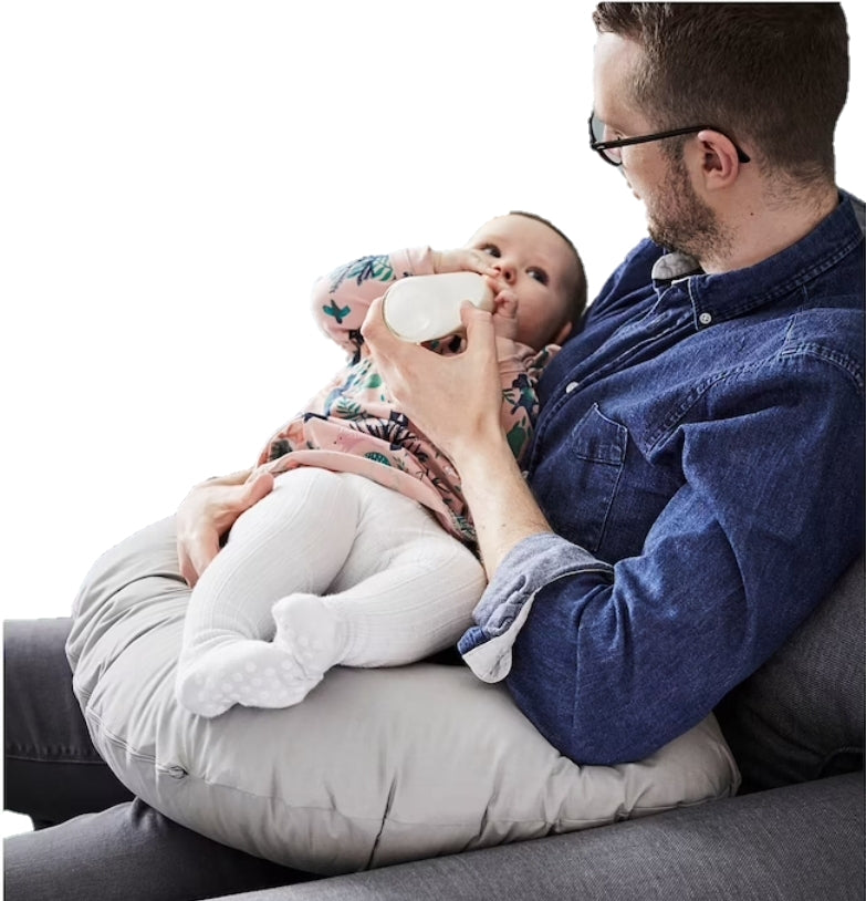 Almohada Multifuncional Azul Marino con Estrellas, 1. Lactancia, 2. Alimentación Con Biberón 3. Previene Reflujo Gastro Esofágico 4. Apoyo Para Mantener Al Bebe Sentado 5. Soporte Para Estimular El Gateo