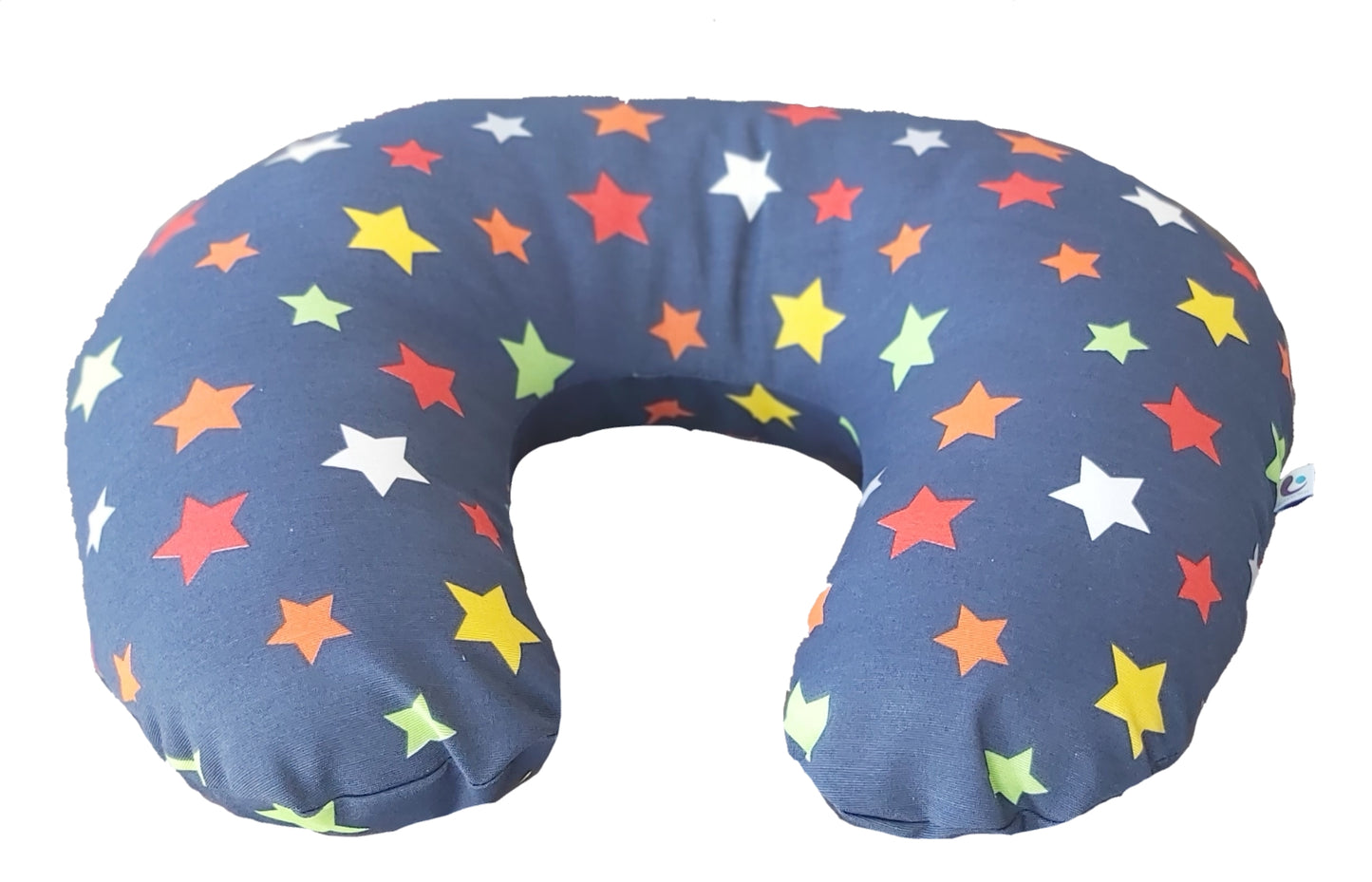 Almohada Multifuncional Azul Marino con Estrellas, 1. Lactancia, 2. Alimentación Con Biberón 3. Previene Reflujo Gastro Esofágico 4. Apoyo Para Mantener Al Bebe Sentado 5. Soporte Para Estimular El Gateo